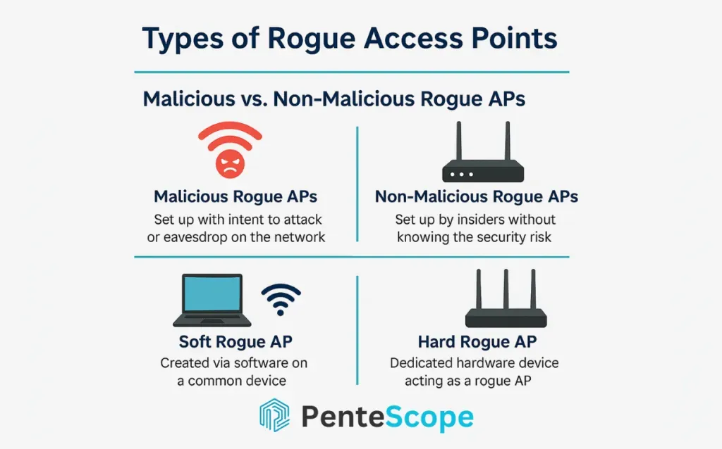 Rogue Access Point türleri ve risk seviyeleri